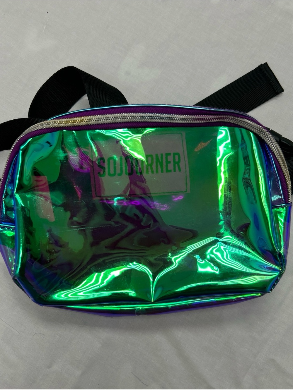 Sojourner Blue Purple Iridescent Clear Translucent Rave Festival Fanny Pack Bag